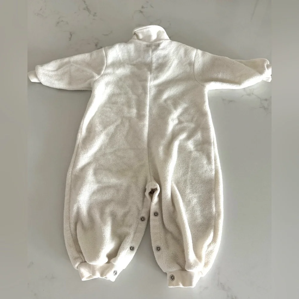 Vintage The Children’s Place Baby Fleece One Piece | 18M Cream Romper